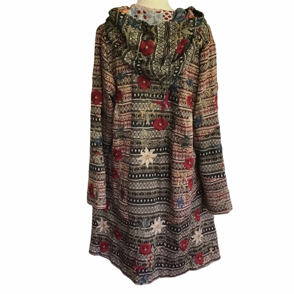 Johnny Was BIYA Dana Patchwork Hoodie Duster Large - Picture 2 of 13